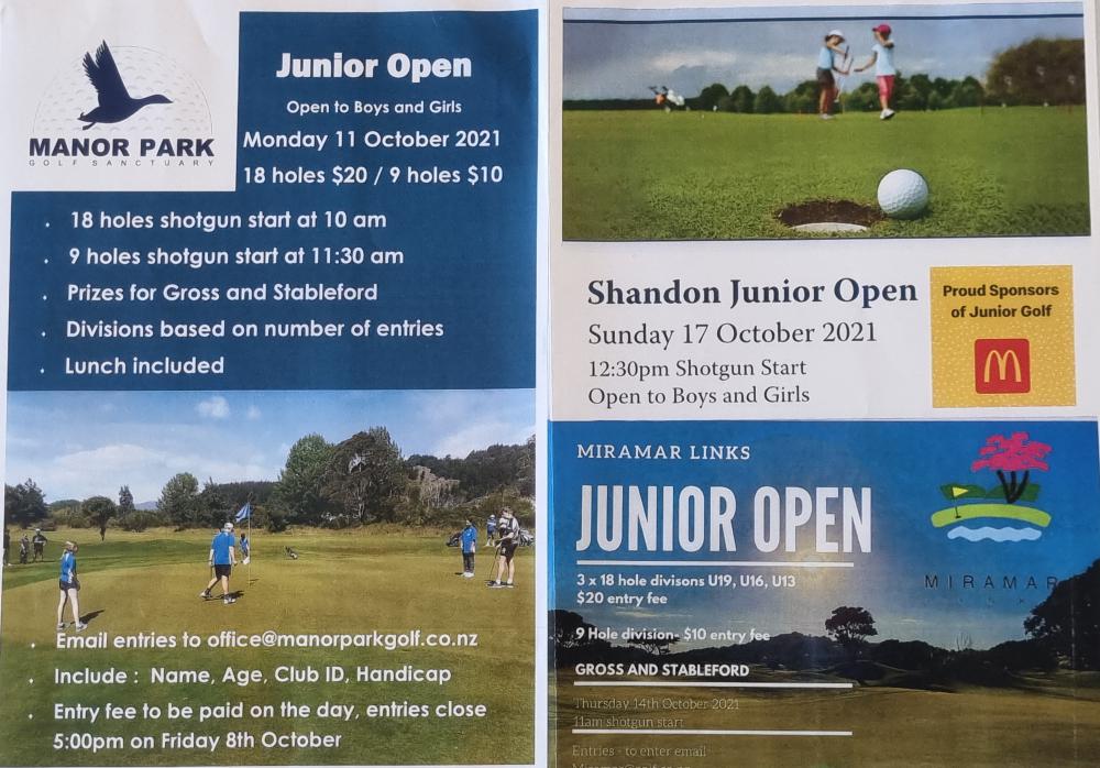 Wellington Junior Series October School Holidays Wellington Golf